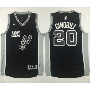NBA Spurs 20 Manu Ginobili Black New Road Men Jersey