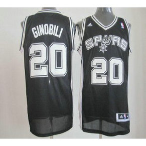NBA Spurs 20 Manu Ginobili Black Revolution 30 Men Jersey