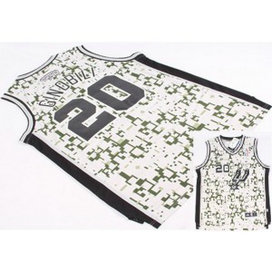 NBA Spurs 20 Manu Ginobili Camo Men Jersey