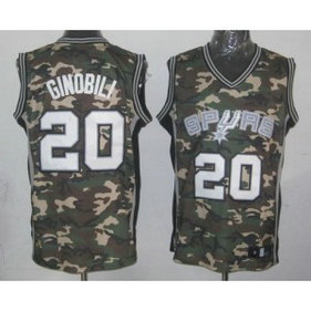 NBA Spurs 20 Manu Ginobili Camo Stealth Collection Men Jersey