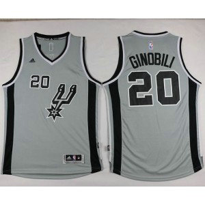 NBA Spurs 20 Manu Ginobili Grey Alternate Men Jersey