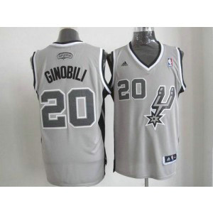 NBA Spurs 20 Manu Ginobili Grey Alternate Men Jerseys