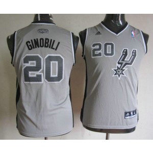 NBA Spurs 20 Manu Ginobili Grey Youth Jersey