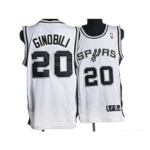 NBA Spurs 20 Manu Ginobili White Men Jersey