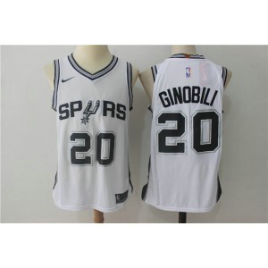 NBA Spurs 20 Manu Ginobili White Nike Men Jersey
