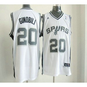 NBA Spurs 20 Manu Ginobili White Revolution 30 Men Jerseys