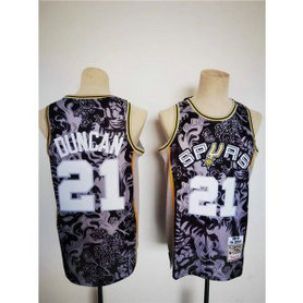 NBA Spurs 21 Tim Duncan 1998-99 Black Lunar New Year Tiger CNY 4.0 Throwback Men Jersey