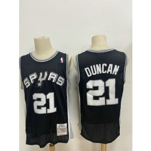 NBA Spurs 21 Tim Duncan Black 1998-99 Hardwood Classics Men Jersey