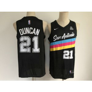 NBA Spurs 21 Tim Duncan Black 2020 New City Nike Men Jersey