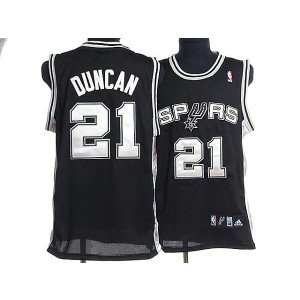 NBA Spurs 21 Tim Duncan Black Men Jersey
