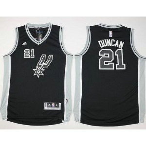 NBA Spurs 21 Tim Duncan Black New Road Youth Jersey