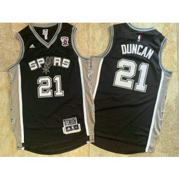 NBA Spurs 21 Tim Duncan Black Retired Commemorative Edition Mesh Men Jersey