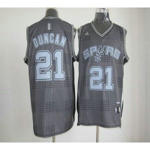 NBA Spurs 21 Tim Duncan Black Rhythm Men Jersey