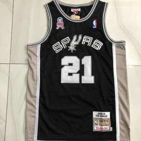 NBA Spurs 21 Tim Duncan Black Throwback Men Jersey