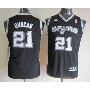 NBA Spurs 21 Tim Duncan Black Youth Jersey