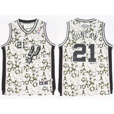 NBA Spurs 21 Tim Duncan Camo Men Jersey