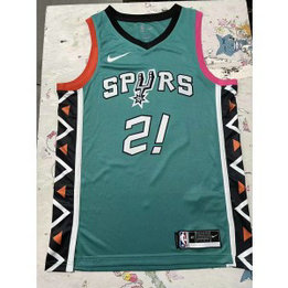 NBA Spurs 21 Tim Duncan Green Nike Men Jersey