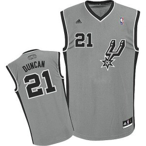 NBA Spurs 21 Tim Duncan Grey Alternate Men Jersey