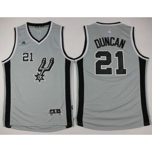 NBA Spurs 21 Tim Duncan Grey Youth Jersey