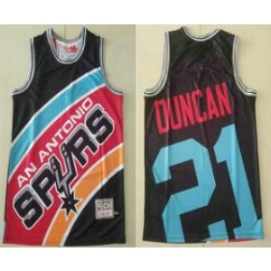 NBA Spurs 21 Tim Duncan Mitchell&Ness Big Face Men Jersey