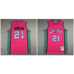 NBA Spurs 21 Tim Duncan Pink Men Jersey