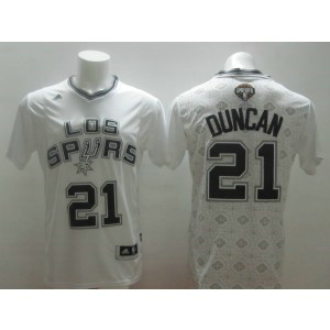 NBA Spurs 21 Tim Duncan White Latin Nights Men Jersey
