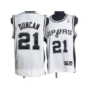 NBA Spurs 21 Tim Duncan White Men Jersey