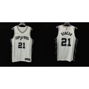 NBA Spurs 21 Tim Duncan White New AU Style Men Jersey