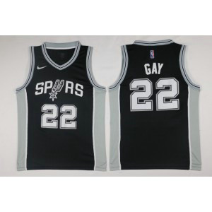 NBA Spurs 22 Rudy Gay Nike Black Men Jersey