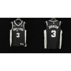 NBA Spurs 3 Keldon Johnson Black New AU Style Men Jersey