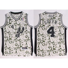 NBA Spurs 4 Danny Green Camo Men Jersey