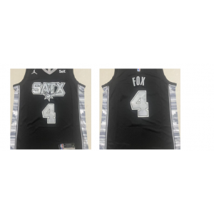NBA Spurs 4 De'Aaron Fox Black Jordan Men Jersey