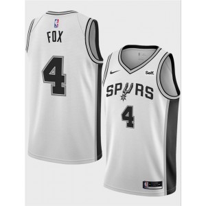 NBA Spurs 4 De'Aaron Fox White Association Edition Nike Men Jersey