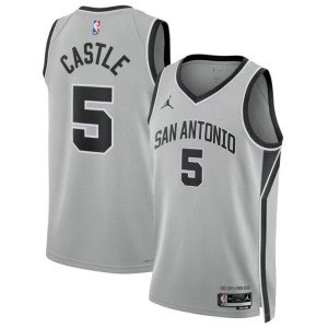 NBA Spurs 5 Castle Grey Jordan Men Jersey
