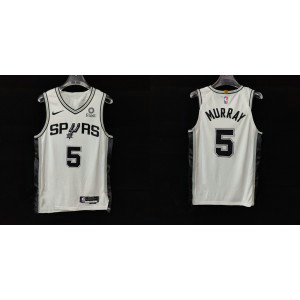 NBA Spurs 5 Dejounte Murray White New AU Style Men Jersey