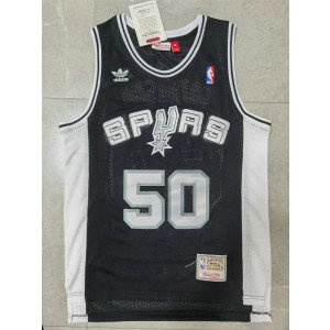 NBA Spurs 50 David Robinson Black Adidas Throwback Men Jersey