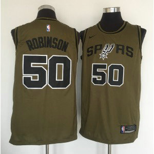 NBA Spurs 50 David Robinson Olive Nike Swingman Men Jersey