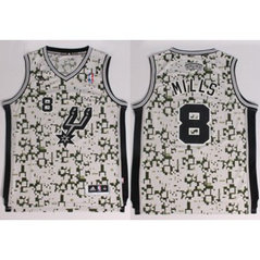 NBA Spurs 8 Patty Mills Camo Men Jersey