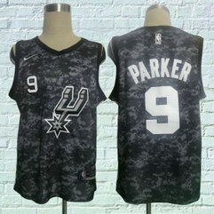 NBA Spurs 9 Tony Parker Black City Edition Nike Swingman Men Jersey