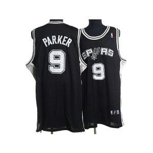 NBA Spurs 9 Tony Parker Black Men Jersey