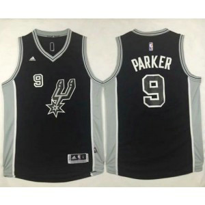 NBA Spurs 9 Tony Parker Black New Road Men Jersey