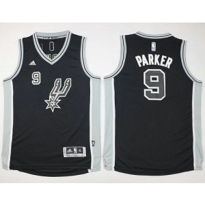 NBA Spurs 9 Tony Parker Black New Road Youth Jersey