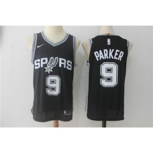 NBA Spurs 9 Tony Parker Black Nike Men Jersey