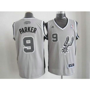 NBA Spurs 9 Tony Parker Grey Alternate Men Jersey