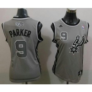 NBA Spurs 9 Tony Parker Grey Alternate Women Jersey
