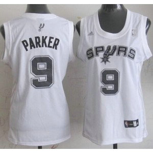 NBA Spurs 9 Tony Parker White women Jersey