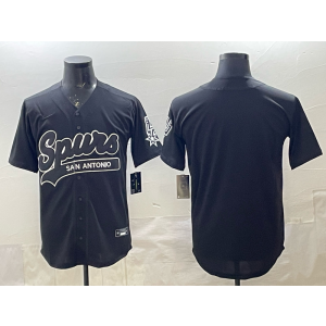 NBA Spurs Blank Black Baseball Vapor Limited Men Jersey