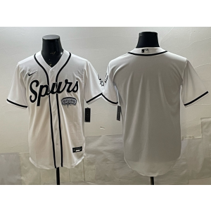 NBA Spurs Blank White Baseball Vapor Limited Men Jersey