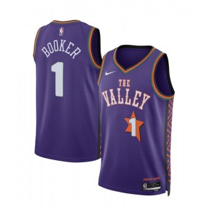 NBA Suns 1 Booker Purple 2024 City Nike Men Jersey
