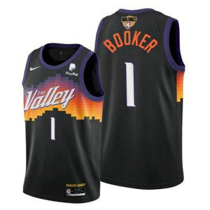 NBA Suns 1 Devin Booker 2021 Finals Black City Edition Nike Men Jersey